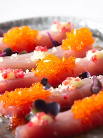 Tuna Sashimi, Wasabi Mayo, Ponzu Soy, Elsinore Masago & Lime Caviar