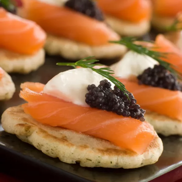 Smoked Salmon Blinis with Lumpfish Caviar
