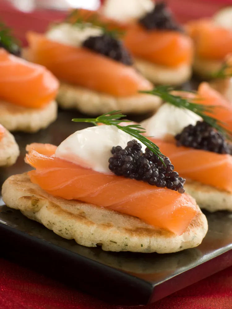 Smoked Salmon Blinis with Lumpfish Caviar