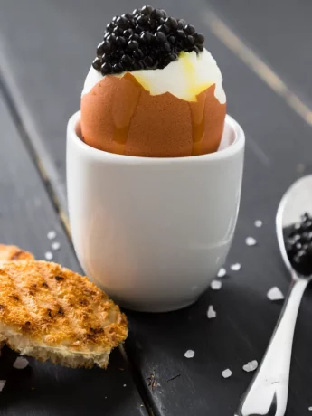 Soft boiled egg with Caviar